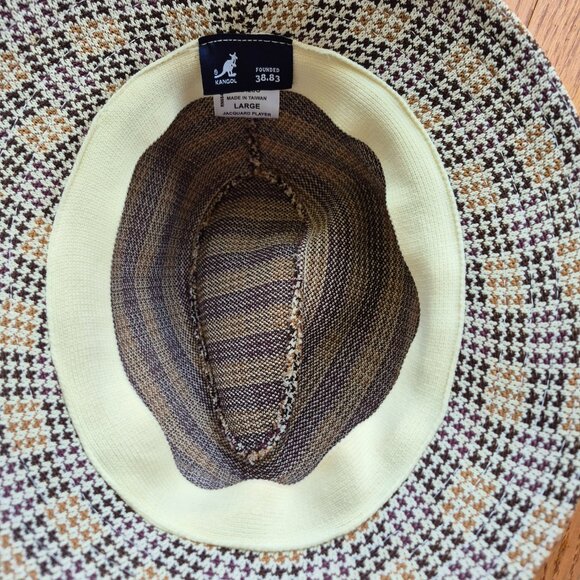 Kangol Knit Fedora-style Hat Houndstooth Jacquard Tropic Player Large - Picture 7 of 16